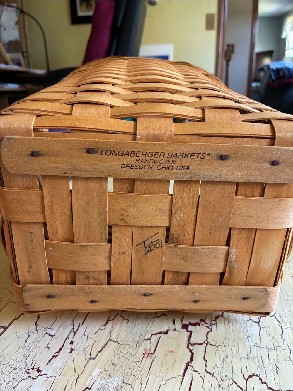 Longaberger Natural Tan Woven Basket Vintage retired - Picture 6 of 12